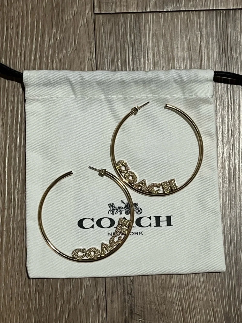 Coach Pearl Small Hoop Earrings - Picture 1 of 4